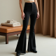 Chic Faux Suede Flare Pants