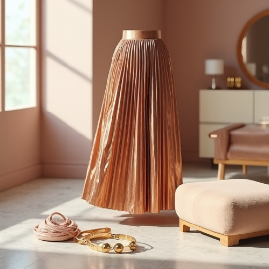 Luxe Shimmer Pleated Skirt