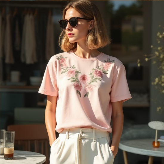 Floral Elegance Applique Tee