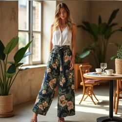 Chic Breeze Printed Palazzo Pants