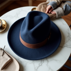 Elegant Essence Women's Fedora with Leather Band