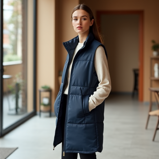 Elysian Elegance Longline Quilted Vest