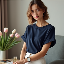 Chic Elegance Statement Sleeve Tee