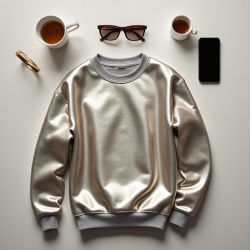 Glimmer Chic Metallic Foil Sweatshirt