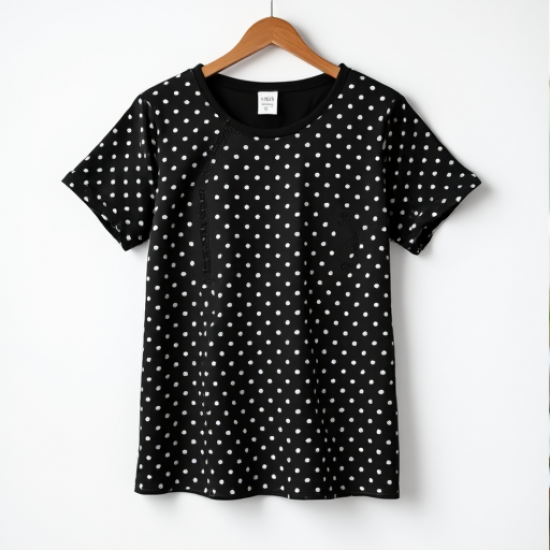 Vintage Charm Polka Dot Tee
