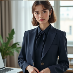 Elegance in Bloom Pussy Bow Blouse