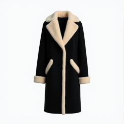 Elysian Luxe Shearling Trim Coat