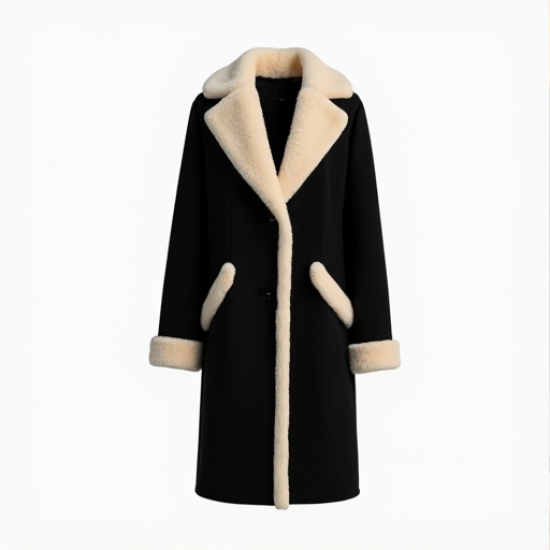 Elysian Luxe Shearling Trim Coat