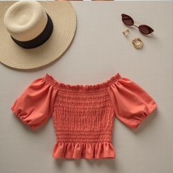 Chic Breeze Off-Shoulder Smocked Top