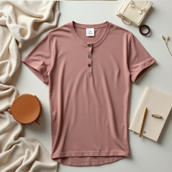 Chic Button Detail Henley Tee