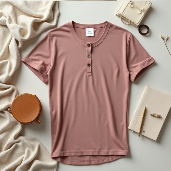 Chic Button Detail Henley Tee