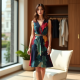 Elysian Abstract Print Sheath Dress