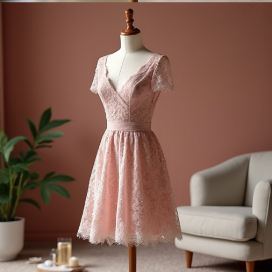 Elysian Elegance Lace Cocktail Dress