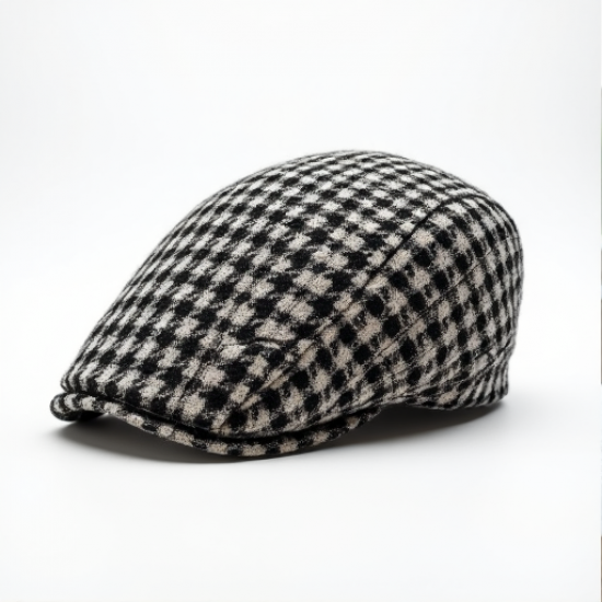 Chic Houndstooth Newsboy Cap