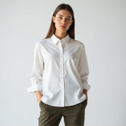 Elegance Essentials Women's Cotton Button-Down Shirt