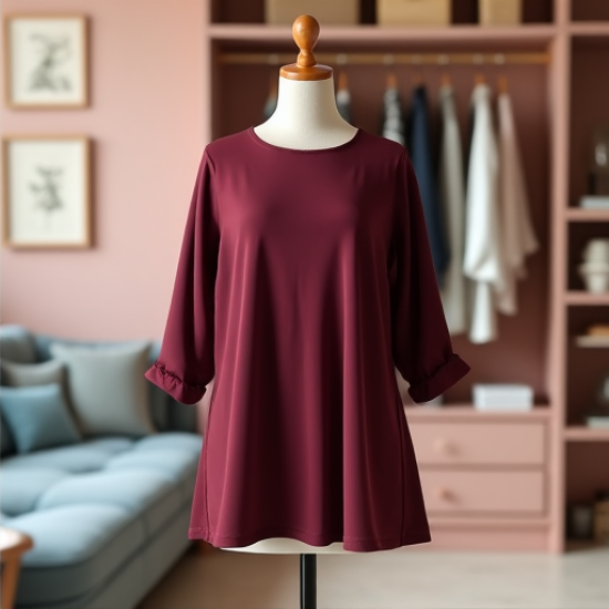 Elegant Essence Plus Size Flowy Tunic Blouse