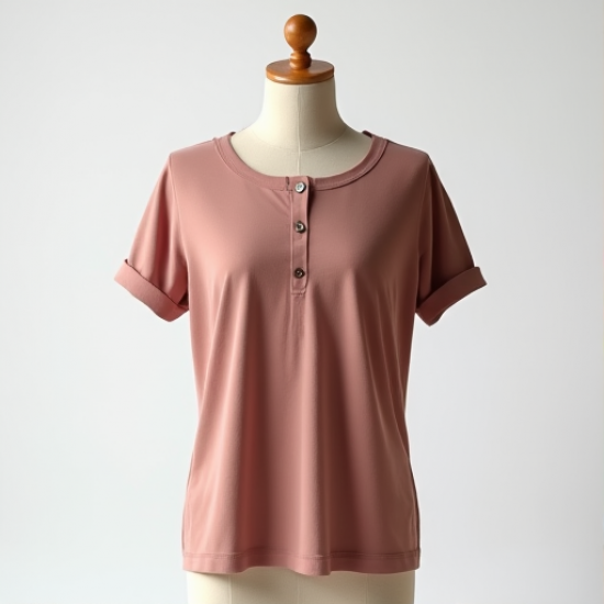 Chic Button Detail Henley Tee
