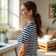 Nautical Charm Women's Boat Neck Striped Tee