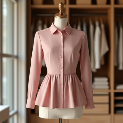 Chic Peplum Elegance Shirt