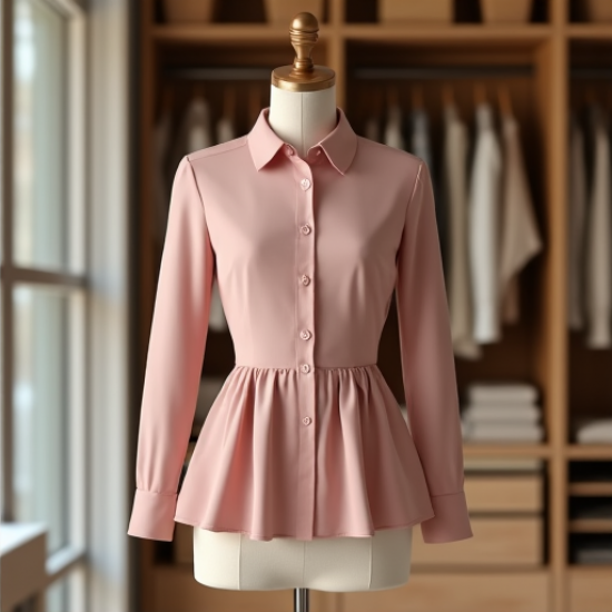 Chic Peplum Elegance Shirt