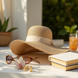 SunChic Raffia Straw Visor