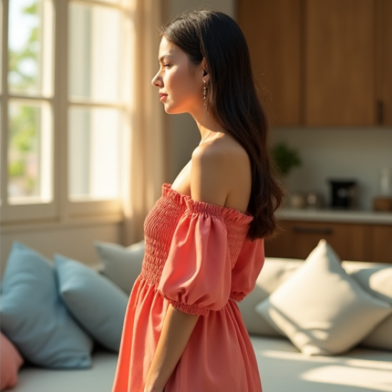 Chic Breeze Off-Shoulder Smocked Top