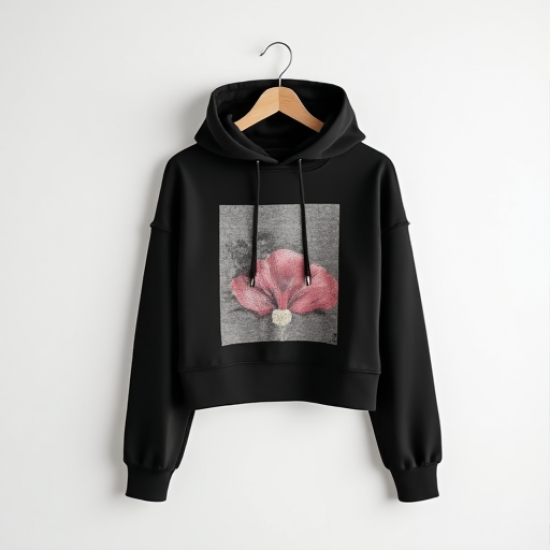 Urban Chic Cropped Graphic Hoodie