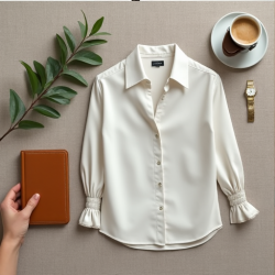 Chic Elegance Smocked Cuff Blouse