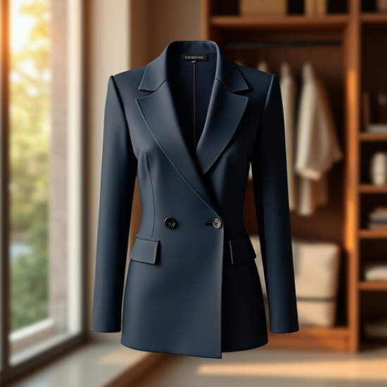 Elegant Essence Women's Double-Breasted Blazer