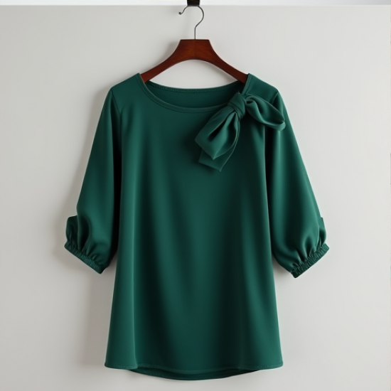 Elegant Charm Bow Detail Blouse