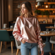 Glimmer Chic Metallic Foil Sweatshirt