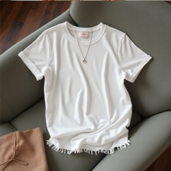 Chic Edge Raw Hem Tee
