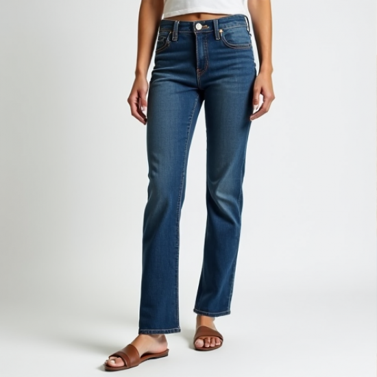 Evergreen Comfort Mid-Rise Straight Leg Jeans