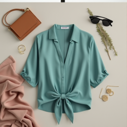 Chic Breeze Tie-Front Blouse