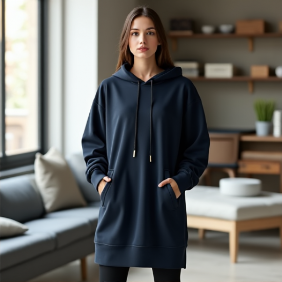 Urban Chic Longline Tunic Hoodie