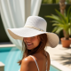 SunChic Wide Brim Straw Hat
