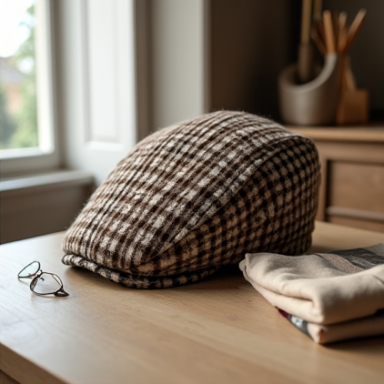 Chic Houndstooth Newsboy Cap