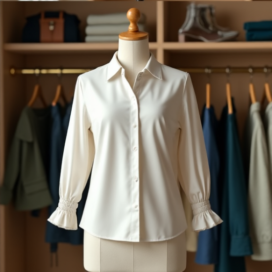 Chic Elegance Smocked Cuff Blouse