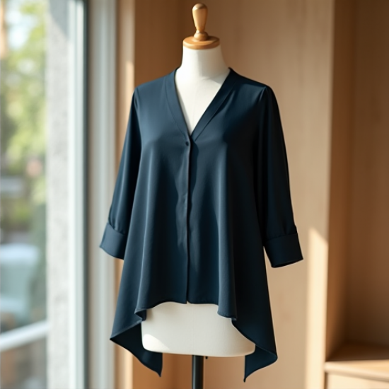 Chic Flow Women's Handkerchief Hem Blouse