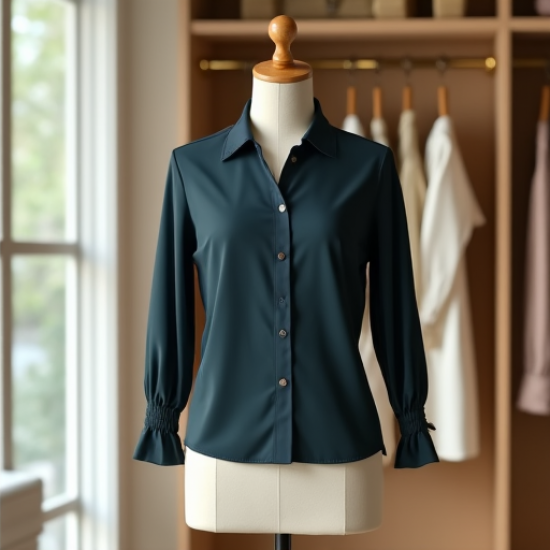 Chic Elegance Smocked Cuff Blouse