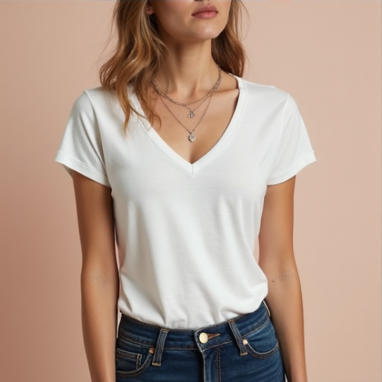 Chic Vibe Deep V-Neck Tee