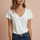 Chic Vibe Deep V-Neck Tee