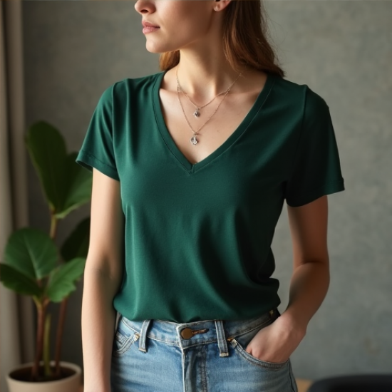 Chic Vibe Deep V-Neck Tee