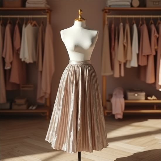 Luxe Shimmer Pleated Skirt