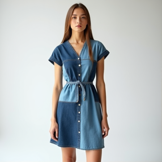 Chic Patchwork Denim Dream Dress