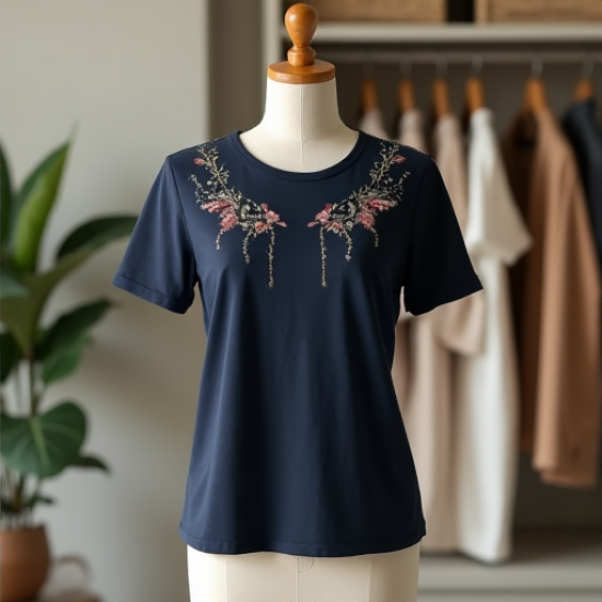 Embroidered Elegance Tee