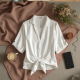 Chic Breeze Tie-Front Blouse